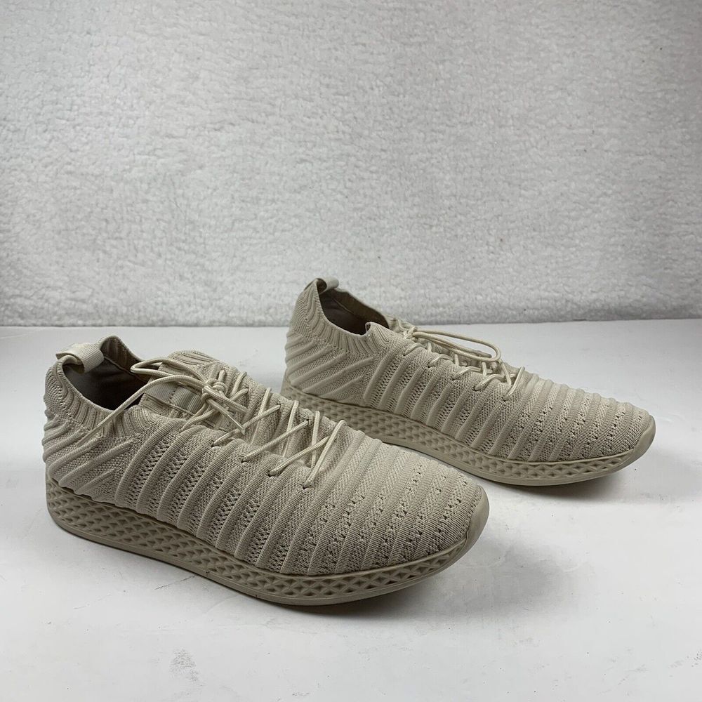 J/Slides Womens Dyann Tan Beige Knit Athletic and Training Shoes 10 Medium 7762